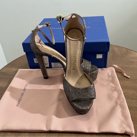 STUART WEITZMAN Womens Brown 1-1/2" Platform Discoplatform Stiletto Sandal - Picture 4 of 4